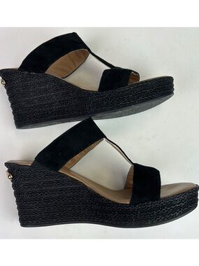 Russell & Bromley London Moddep Black Espadrille Wedge Sandals